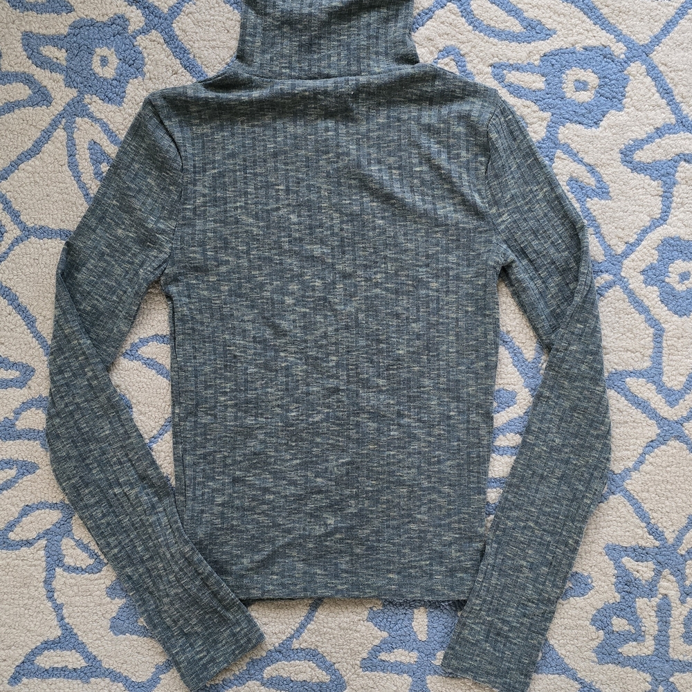 Madewell Heathered Green Knit Turtleneck